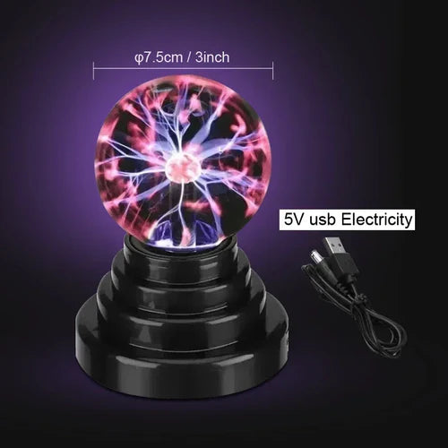 Novelty Magic Crystal Plasma Ball Touch Lamp 3/4/5/6/8Inch LED Night