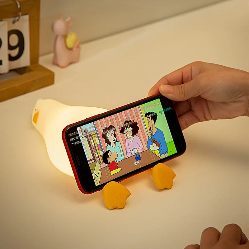 Cute Duck-Shaped Rechargeable Night Light for Kids - Soft Lamp & Portable Decoration - Ideal Child Gift for Cozy Atmosphere in N