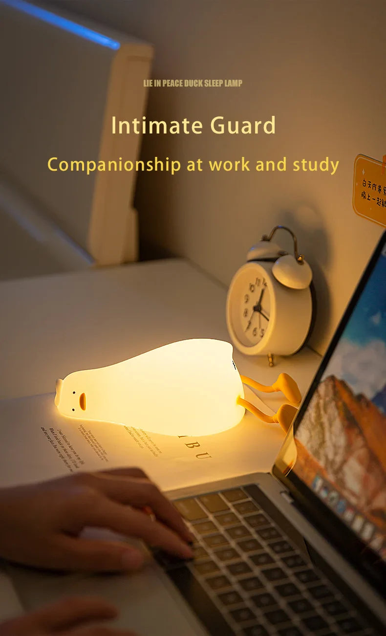 Cute Duck-Shaped Rechargeable Night Light for Kids - Soft Lamp & Portable Decoration - Ideal Child Gift for Cozy Atmosphere in N