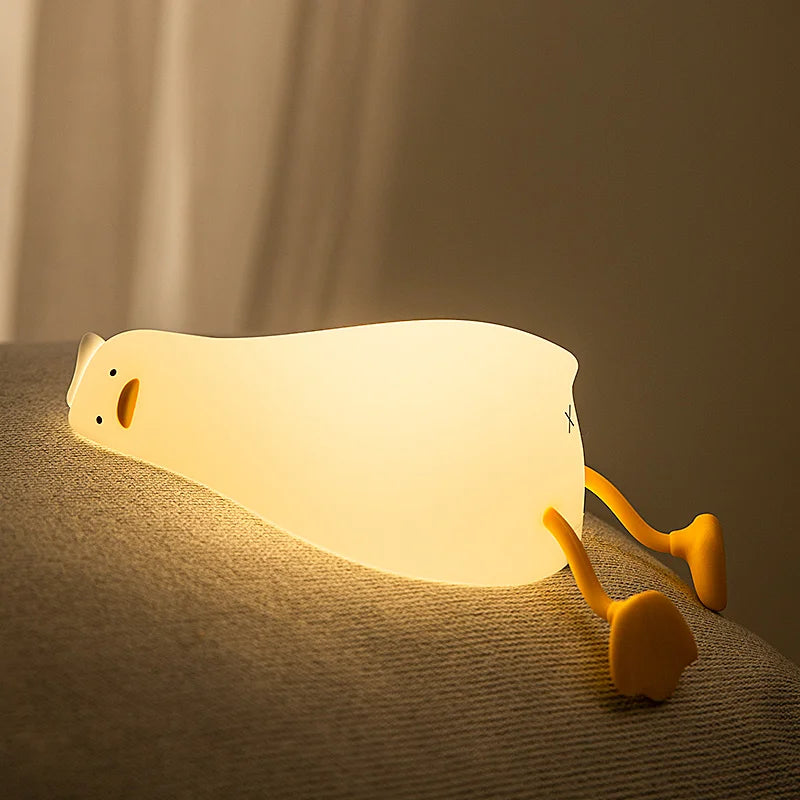 Cute Duck-Shaped Rechargeable Night Light for Kids - Soft Lamp & Portable Decoration - Ideal Child Gift for Cozy Atmosphere in N