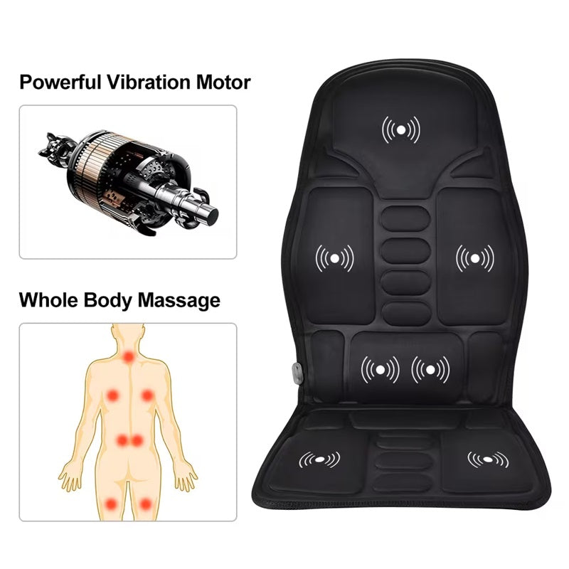 Electric Massage Chair Pad with Soothing Heat Therapy – Ideal for Home & Car